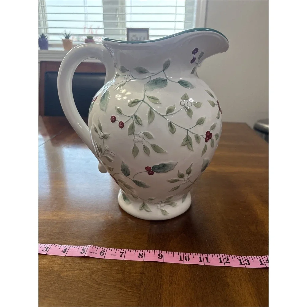 XL Pfaltgraff Winterberry Sculpted Pitcher 144 oz.  11